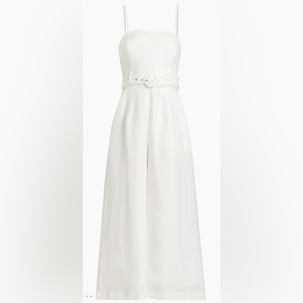 Zimmermann Golden Linen Wide Leg Jumpsuit